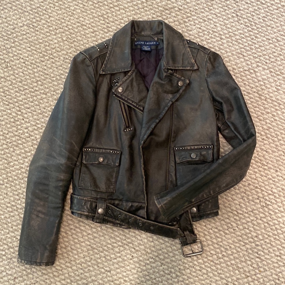 Ralph Lauren distressed motorcycle jacket